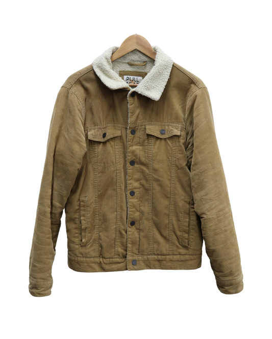 Veste strié camel - Pull & Bear - M