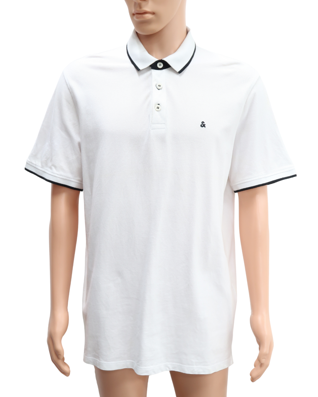 Polo blanc & noir - Jack & Jones - XXL