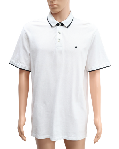 Polo blanc & noir - Jack & Jones - XXL