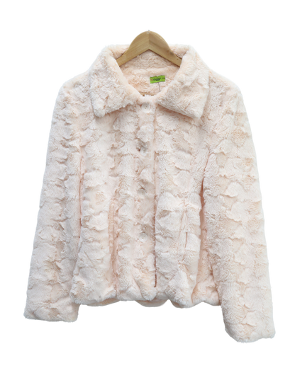 Manteau rose pâle en fourure - K-design - XXL