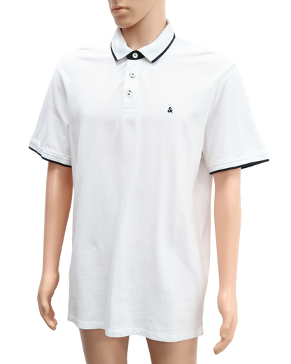 Polo blanc & noir - Jack & Jones - XXL