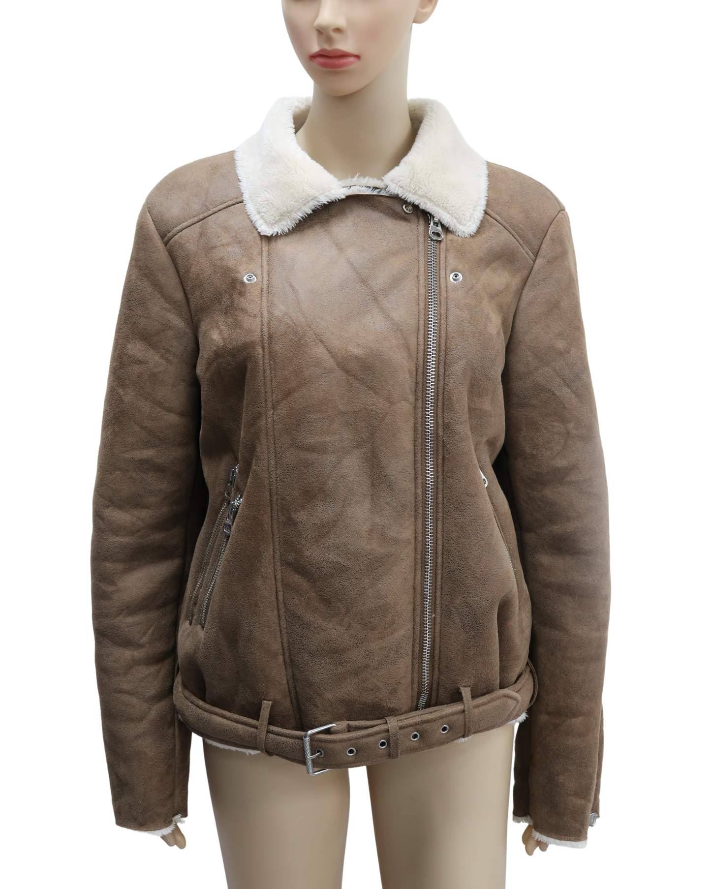 Bombardier marron avec doublure beige - Pimkie - M/L