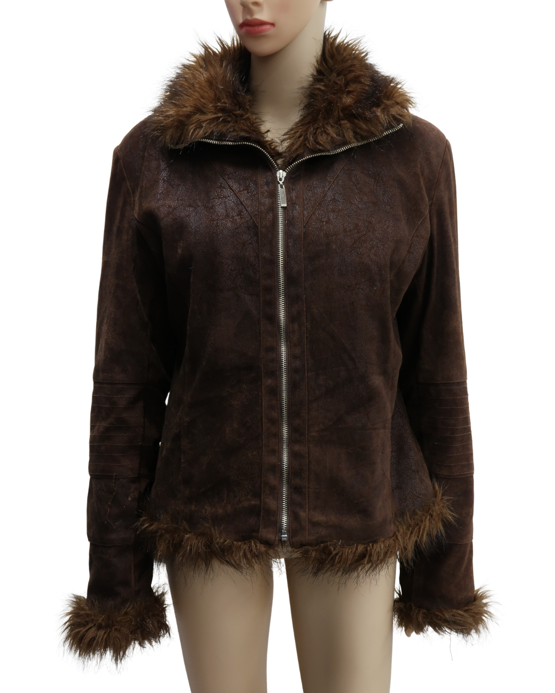 Manteau en daim marron - Leatitia Rosa - XL