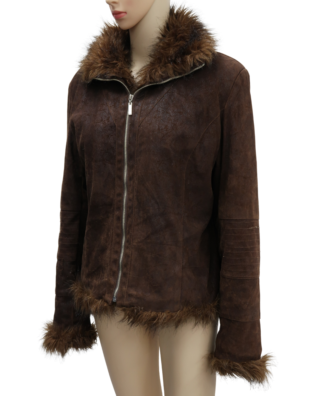 Manteau en daim marron - Leatitia Rosa - XL