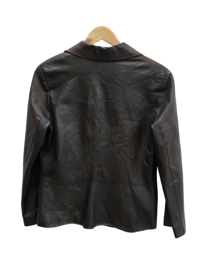 Veste en cuir marron foncée - Hypothese - M/L