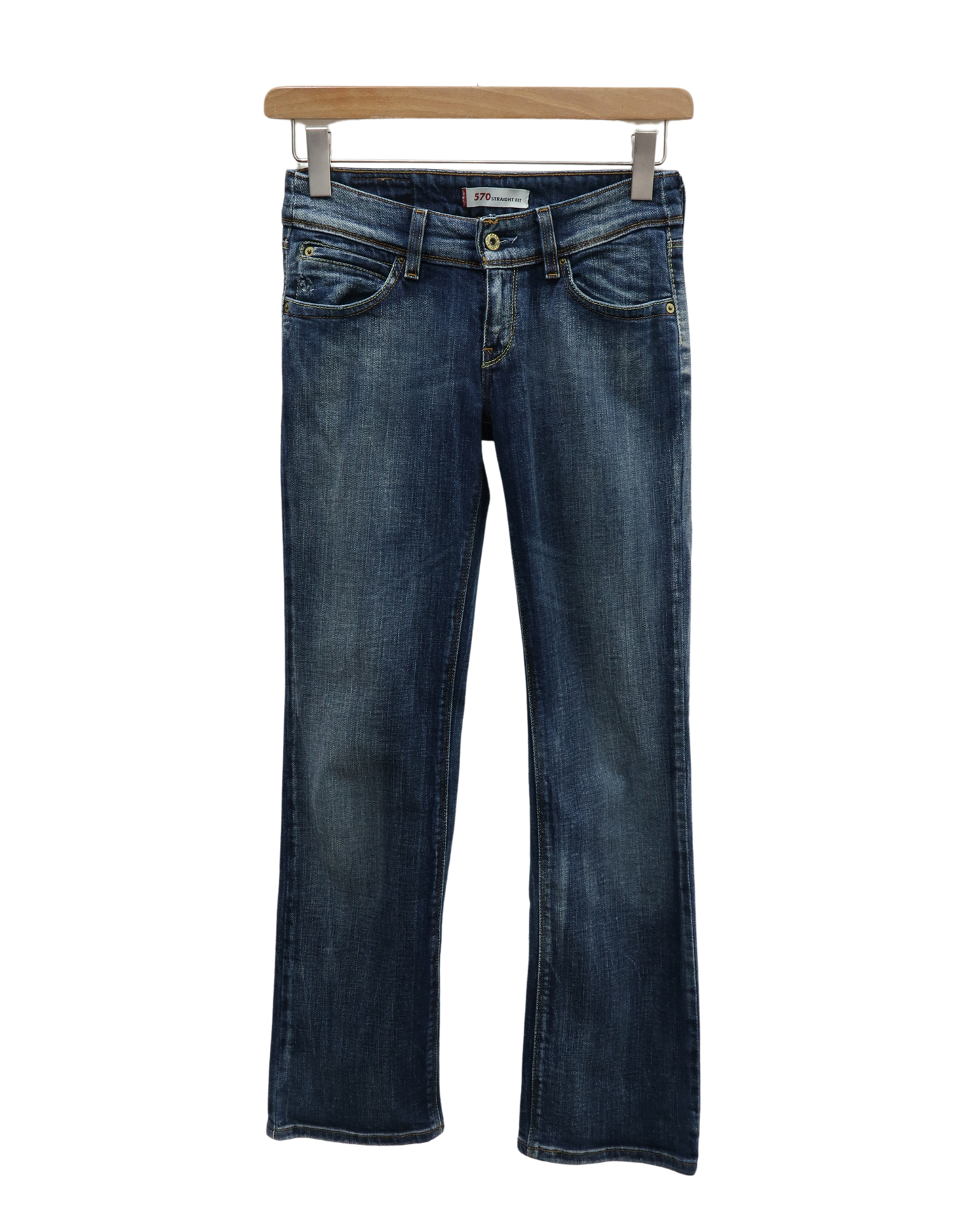 Jean taille basse 570 bleu délavé straight fit - Levi's - W30 L34