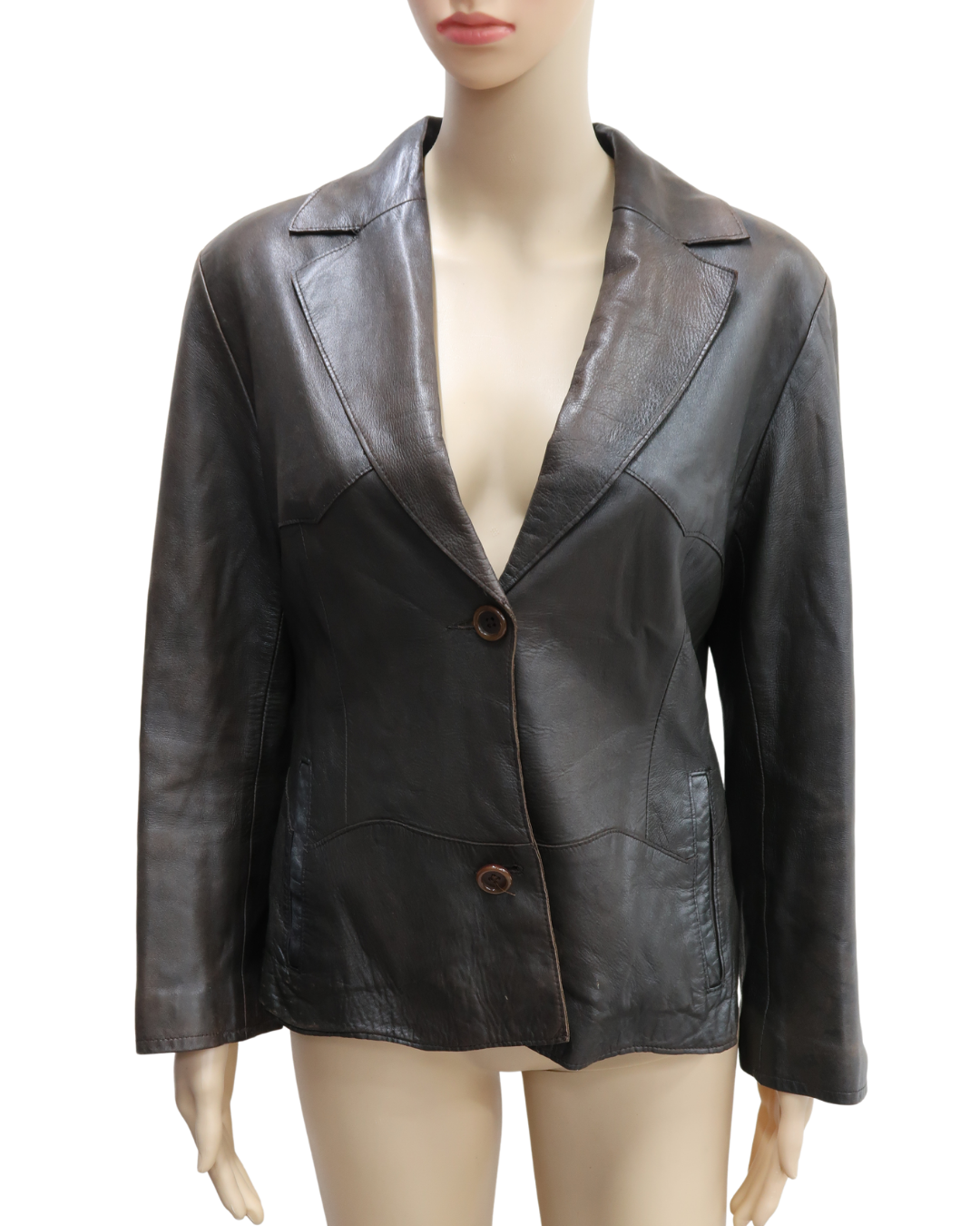 Veste en cuir marron foncée - Hypothese - M/L