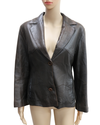 Veste en cuir marron foncée - Hypothese - M/L