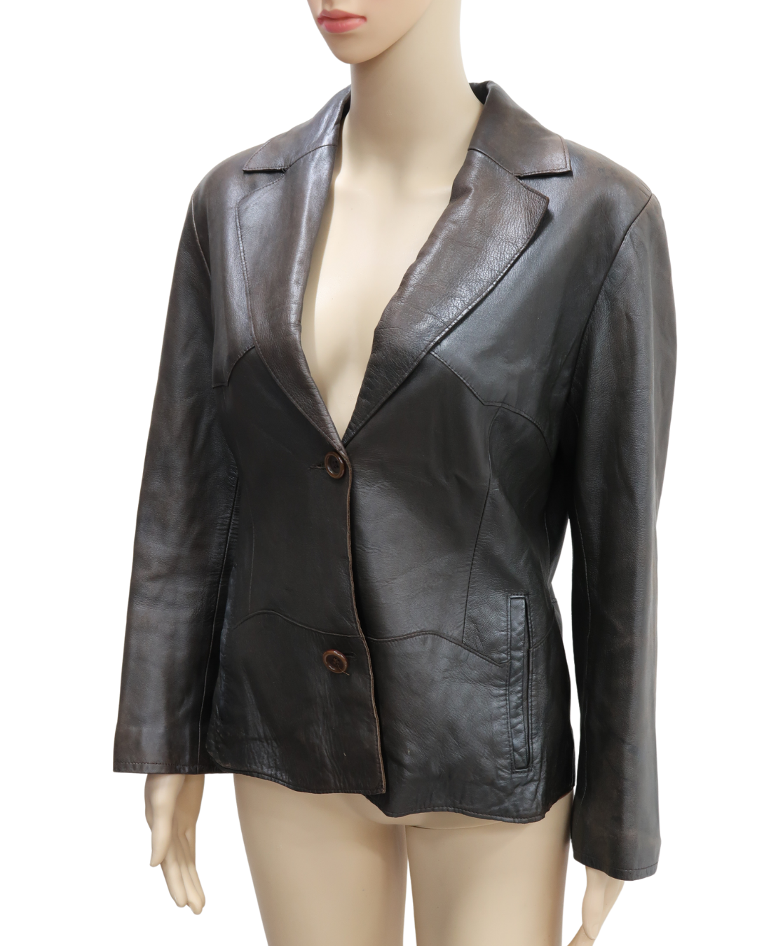 Veste en cuir marron foncée - Hypothese - M/L