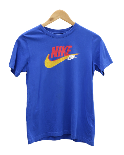 T-shirt bleu électrique avec double logo coloré - Nike - S