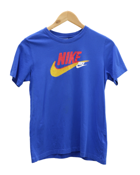 T-shirt bleu électrique avec double logo coloré - Nike - S