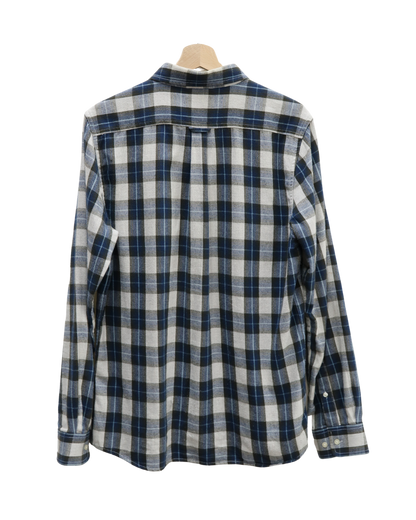 Chemise à carreaux bleu, crème et marron - Knowledge cotton apparel - M