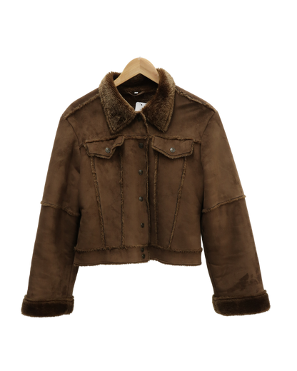 Manteau marron en fourrure - S