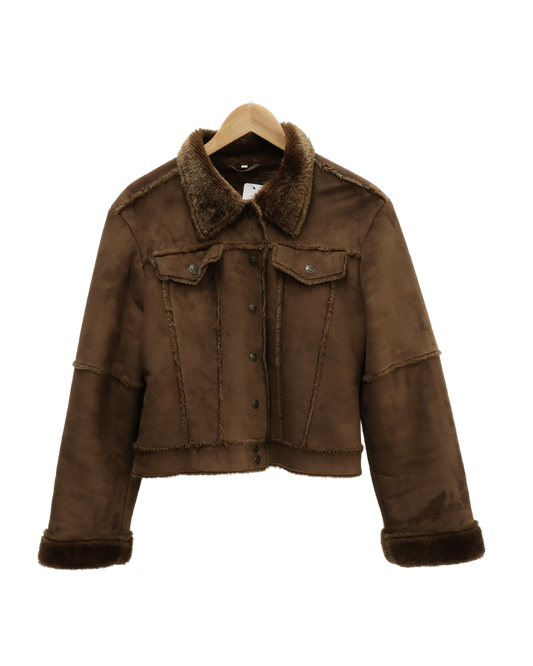 Manteau marron en fourrure - S