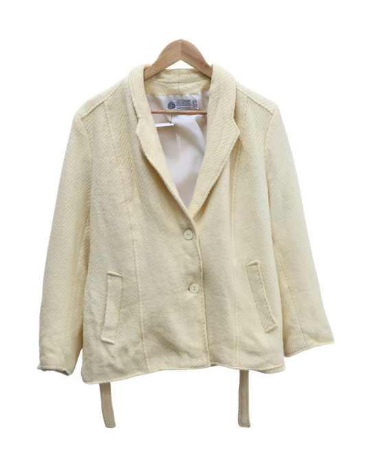 Veste en laine jaune pale - Woolmark - L