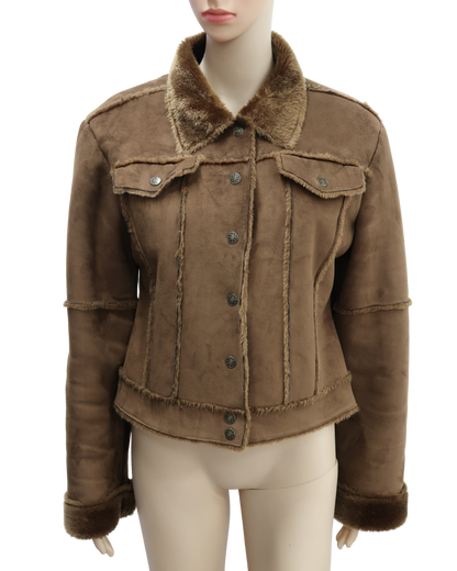 Manteau marron en fourrure - S