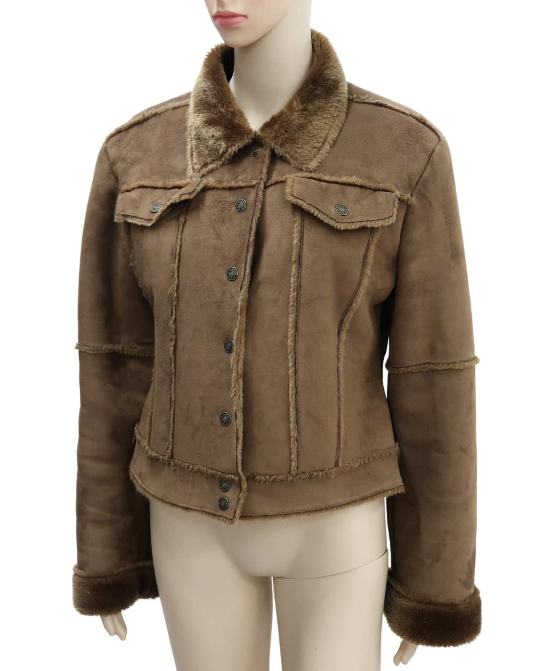 Manteau marron en fourrure - S