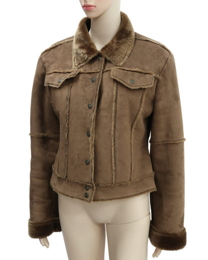 Manteau marron en fourrure - S