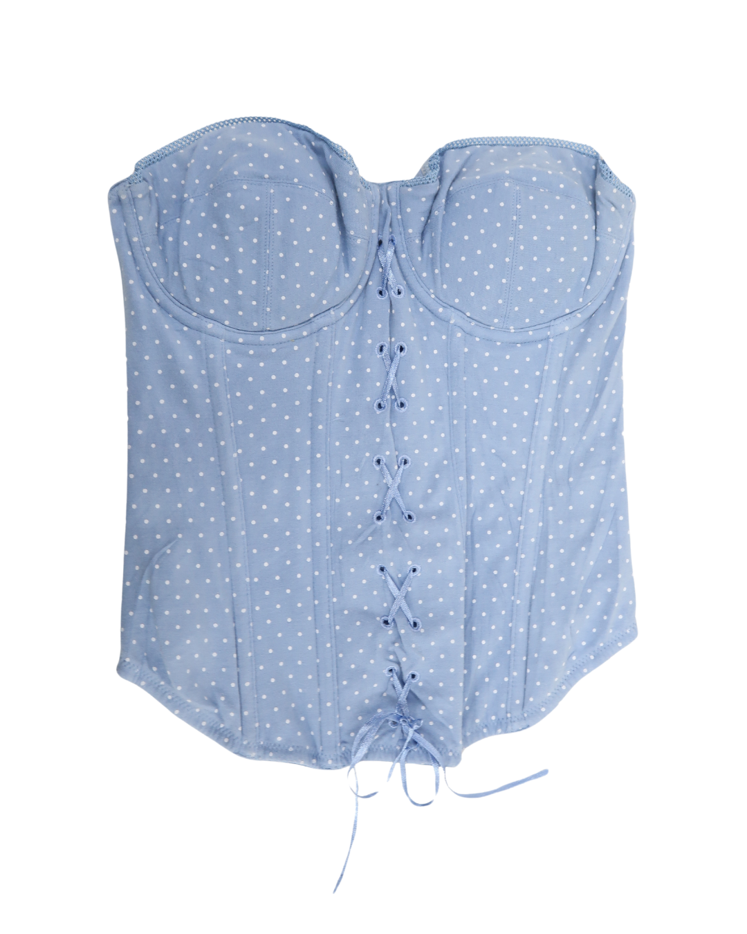 Corset bleu ciel à pois blanc - H&M - S