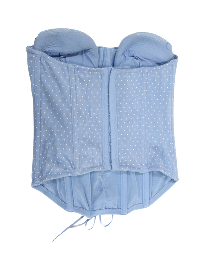 Corset bleu ciel à pois blanc - H&M - S