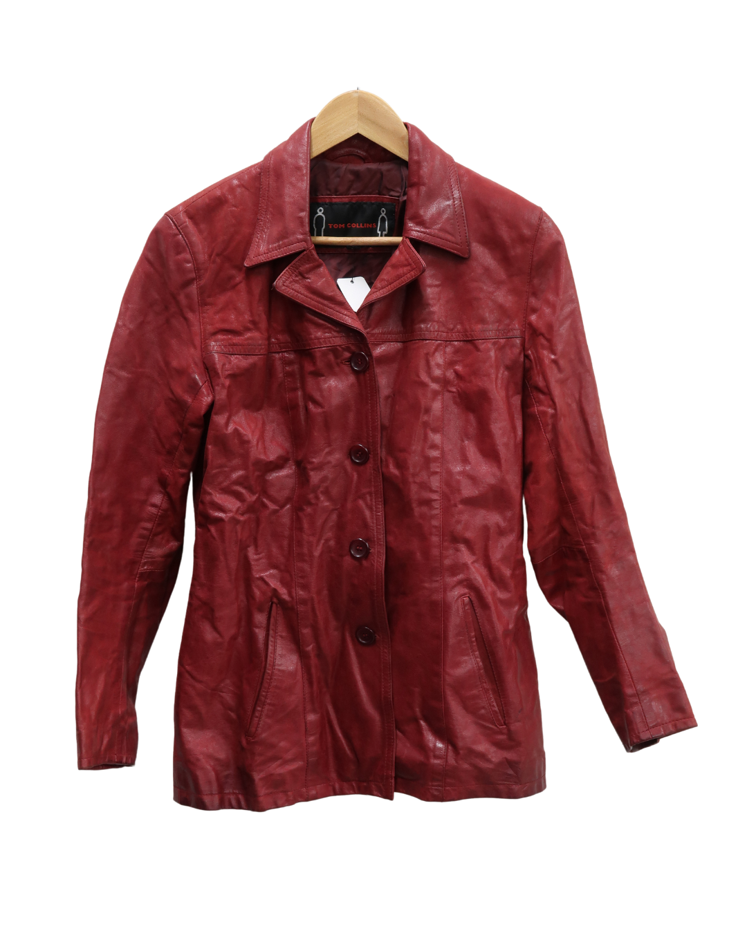 Veste en cuir rouge - Tom Collins - L