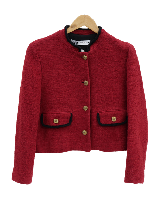 Blazer rouge à boutons dorés - Zara - L