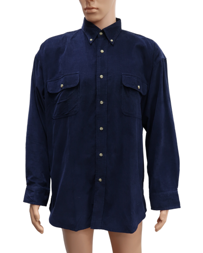 Chemise en velour bleue marine - International Waters - L