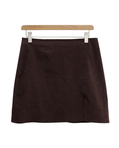 Jupe marron en velour - 3 suisses - XL