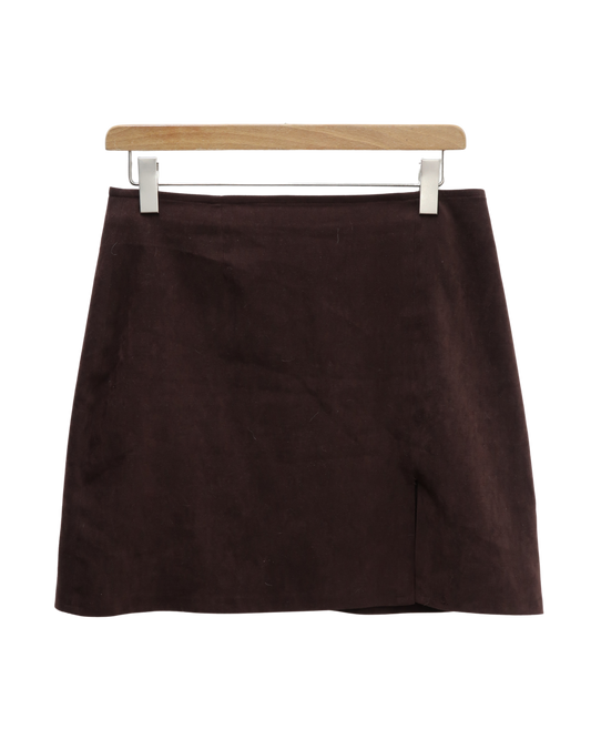 Jupe marron en velour - 3 suisses - XL