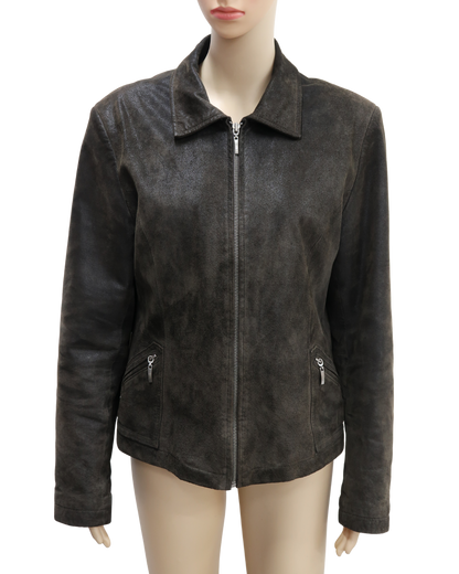 Veste en daim marron foncé - Donna D - M/L