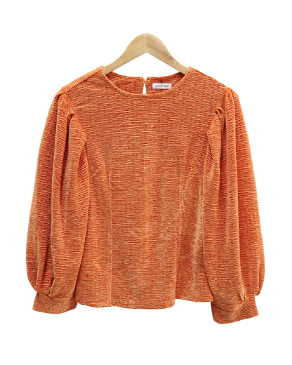 Pull orange en velour - Cache Cache - S/M