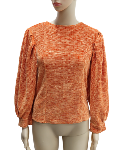 Pull orange en velour - Cache Cache - S/M