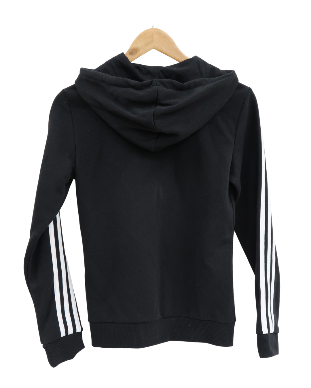 Veste noire à capuche à bandes blanches - Adidas - XS