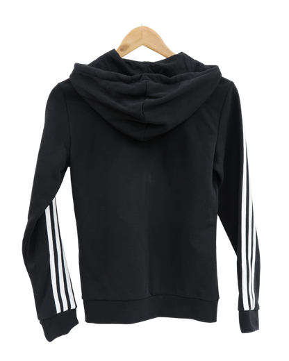 Veste noire à capuche à bandes blanches - Adidas - XS