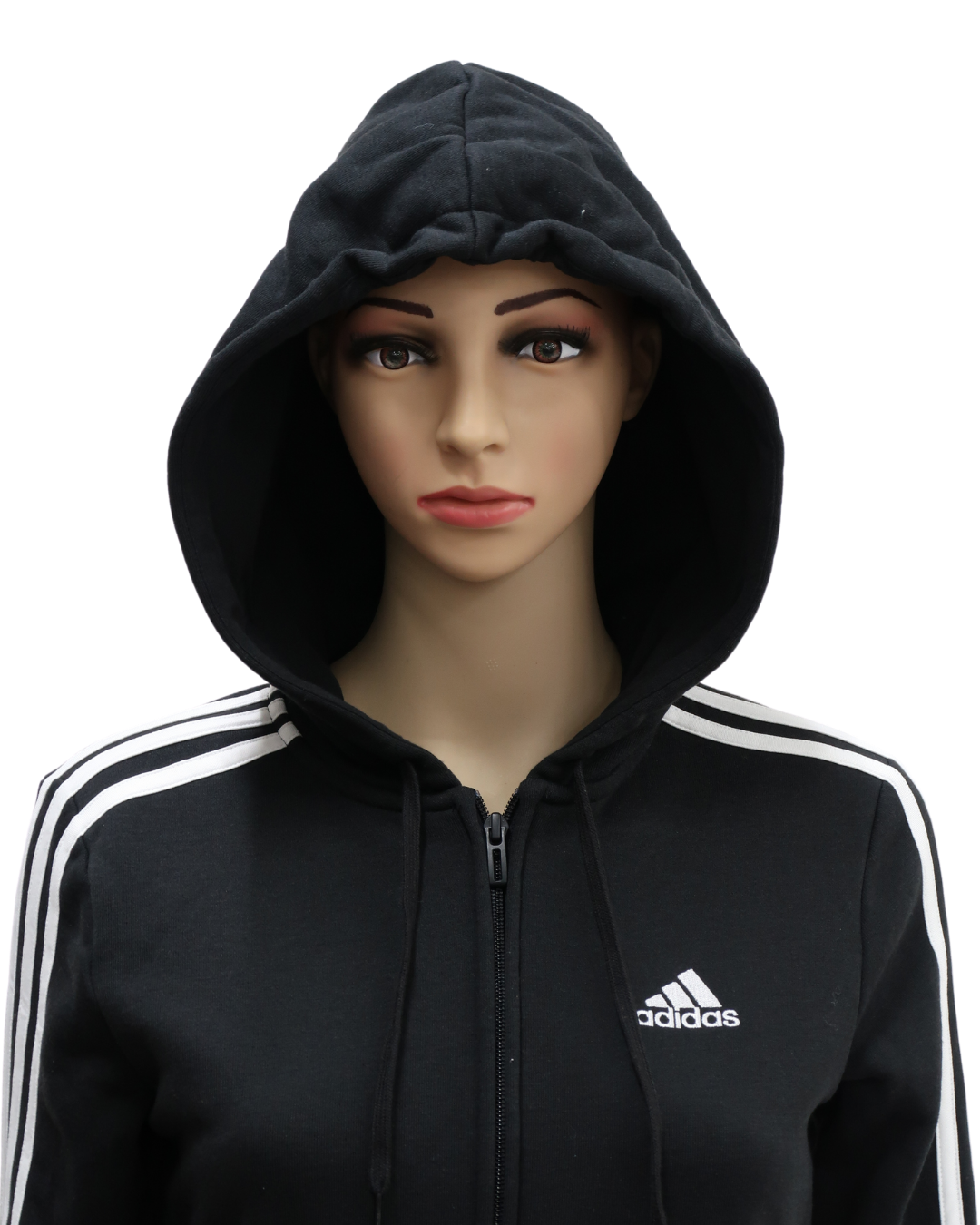 Veste noire à capuche à bandes blanches - Adidas - XS