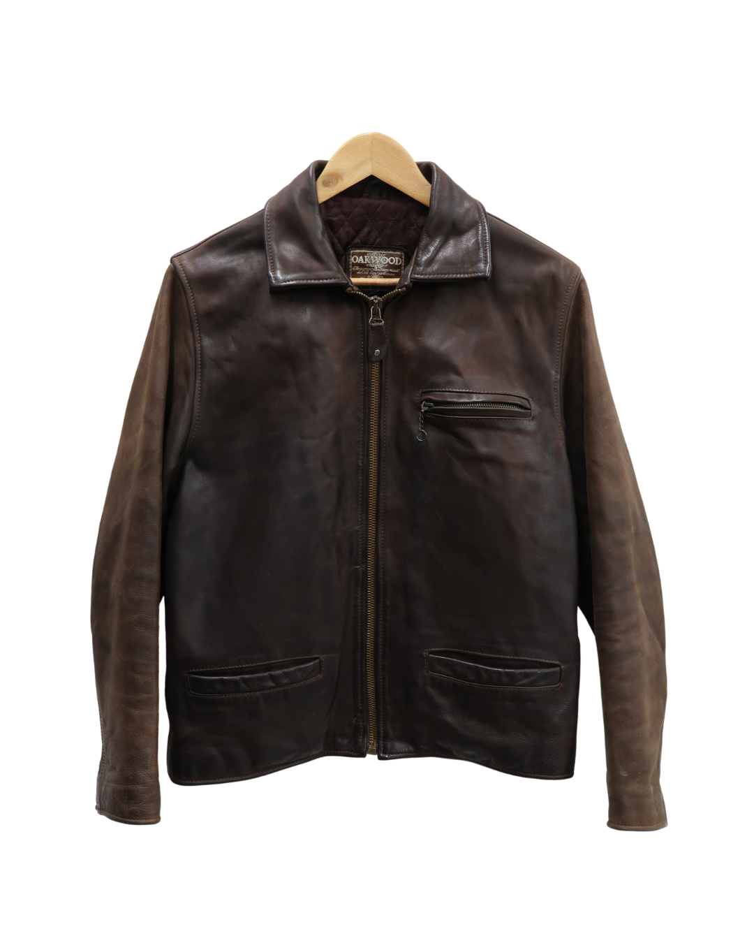 Veste en cuir large marron - Oakwood - L