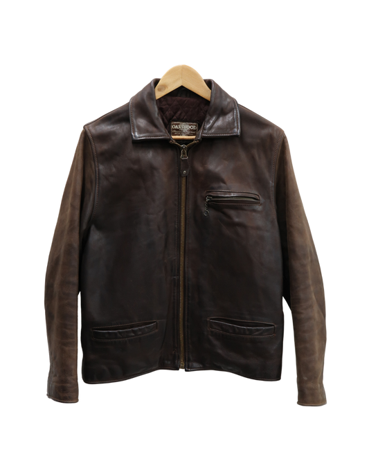 Veste en cuir large marron - Oakwood - L