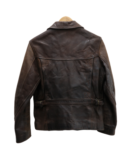 Veste en cuir large marron - Oakwood - L