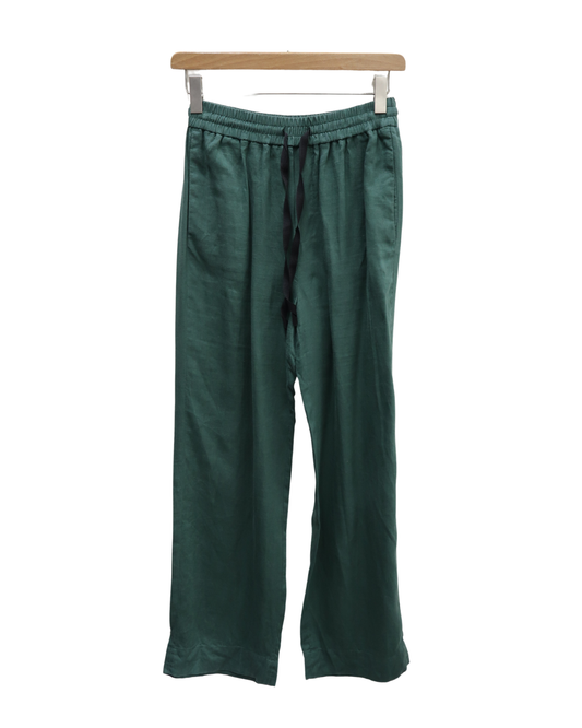 Pantalon vert en lin - Zara - M