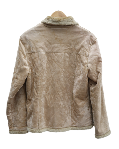 Manteau en fourrure beige avec lacets - Donnaio - L