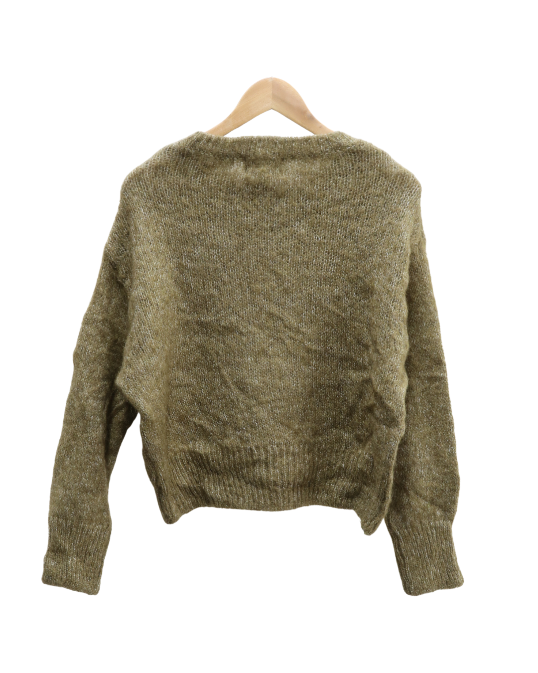 Pull en laine khaki & blanc - H&M - S