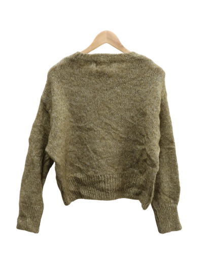 Pull en laine khaki & blanc - H&M - S