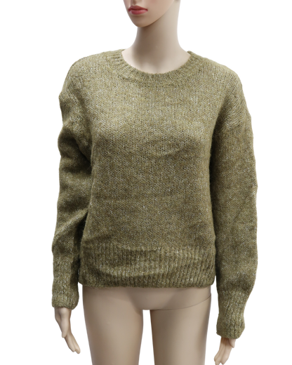 Pull en laine khaki & blanc - H&M - S