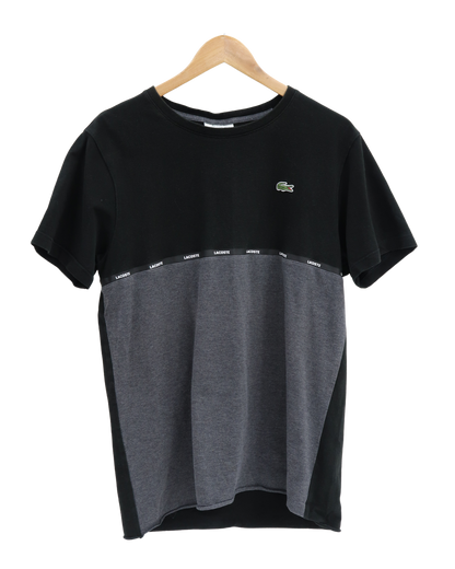 T-shirt noir et gris à manches courtes - Lacoste - L