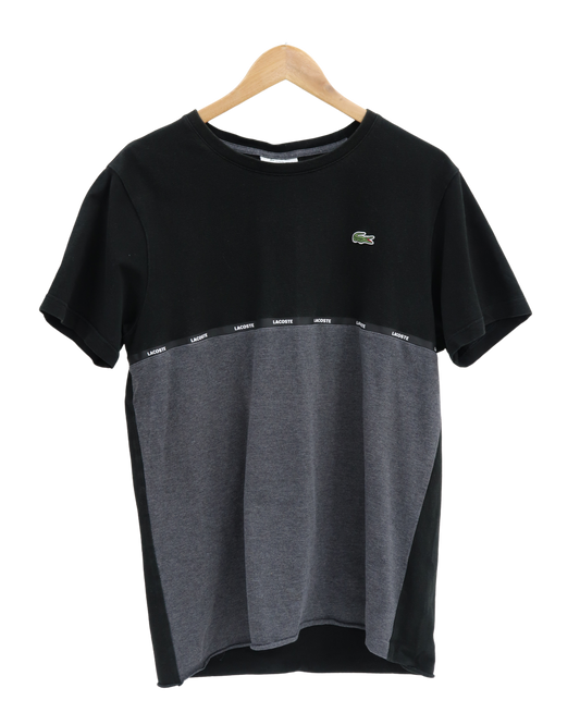 T-shirt noir et gris à manches courtes - Lacoste - L