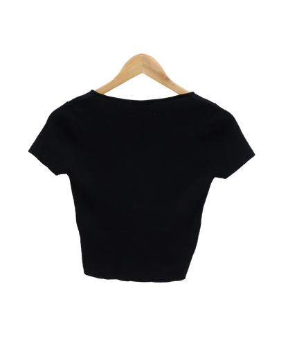 Crop top noir - Zara - S