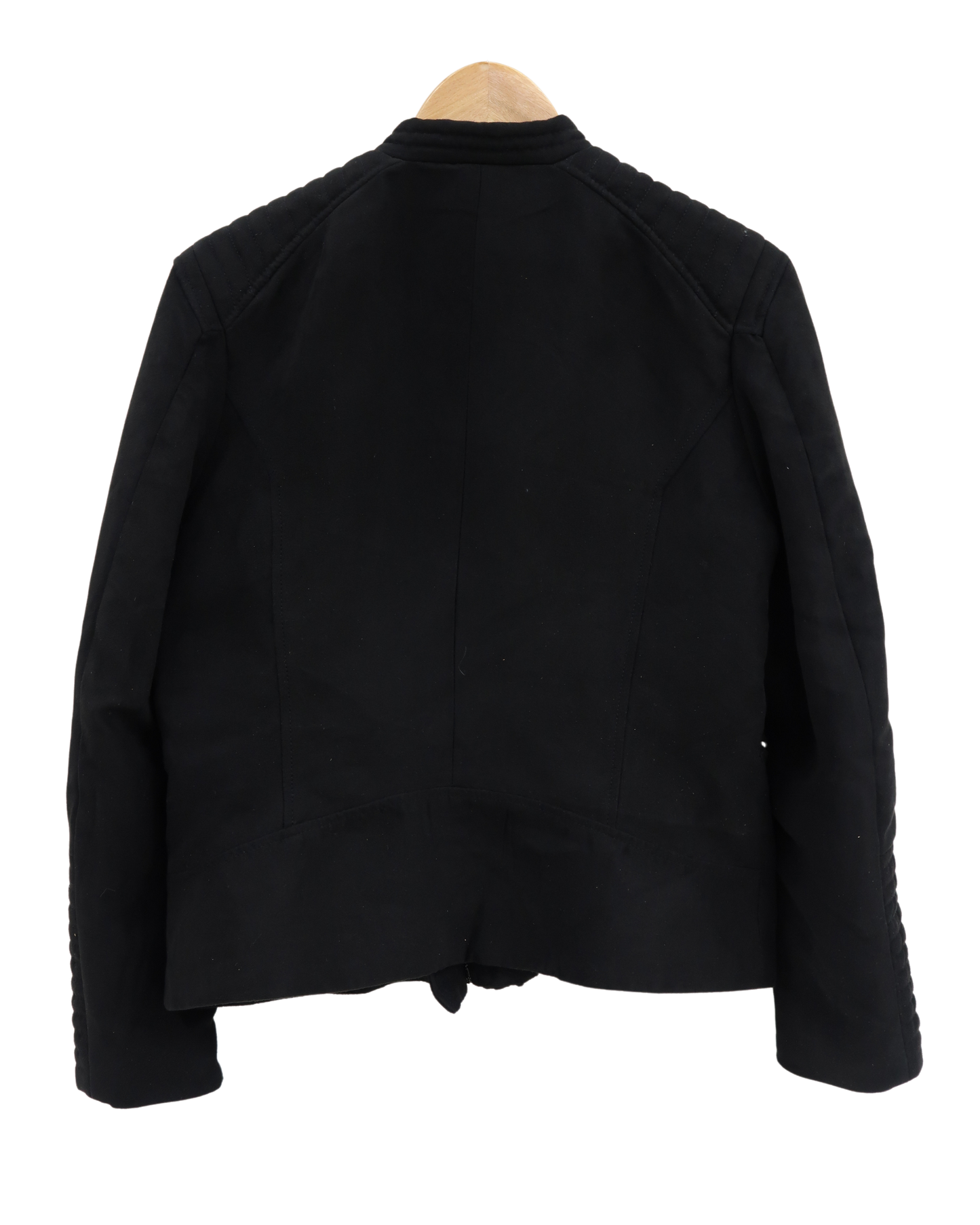 Veste en daim noire à fermeture asymétrique - H&M - XL