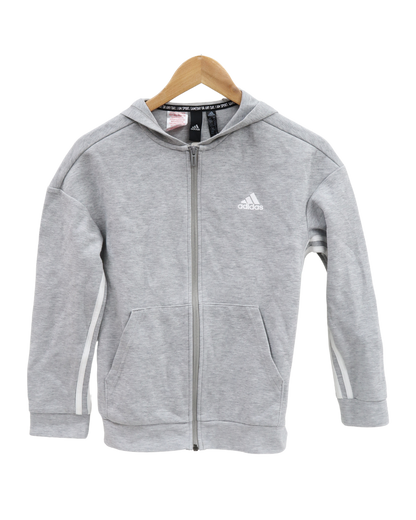 Veste à capuche grise & blanche - Adidas - 11/12 ans - Mixte