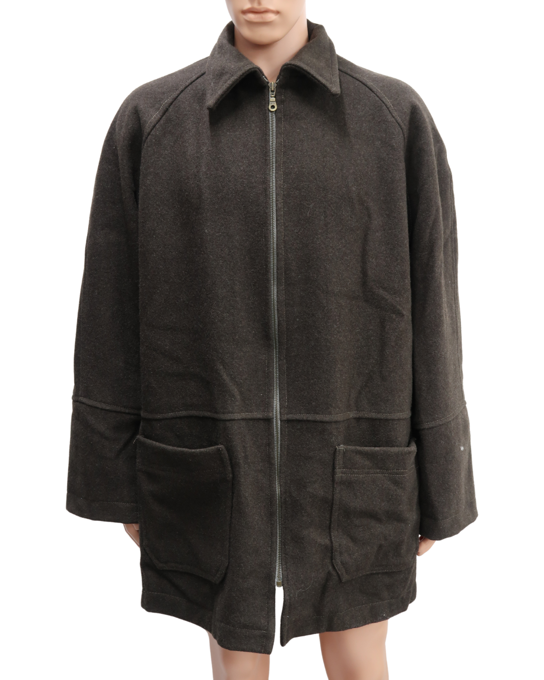 Manteau marron en laine - XXL