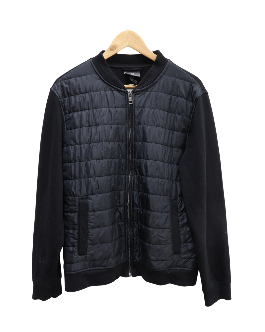 Veste noire en tissu matelassé - H&M - L